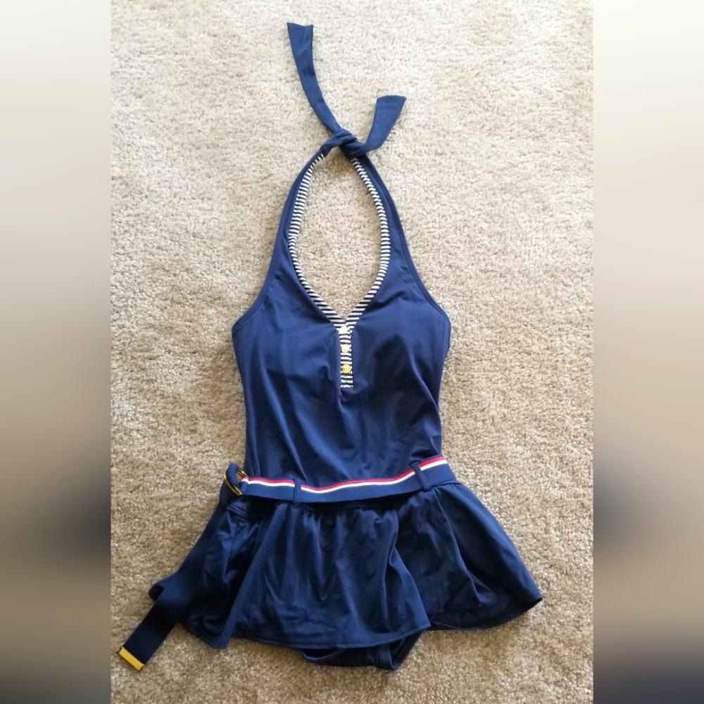 Tommy Hilfiger swimsuit sailor style with skirt size 4